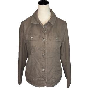 Dri Duck for Her Lined Jacket Sz Sm Gorpcore Women's Khaki Canvas Button‎ Down